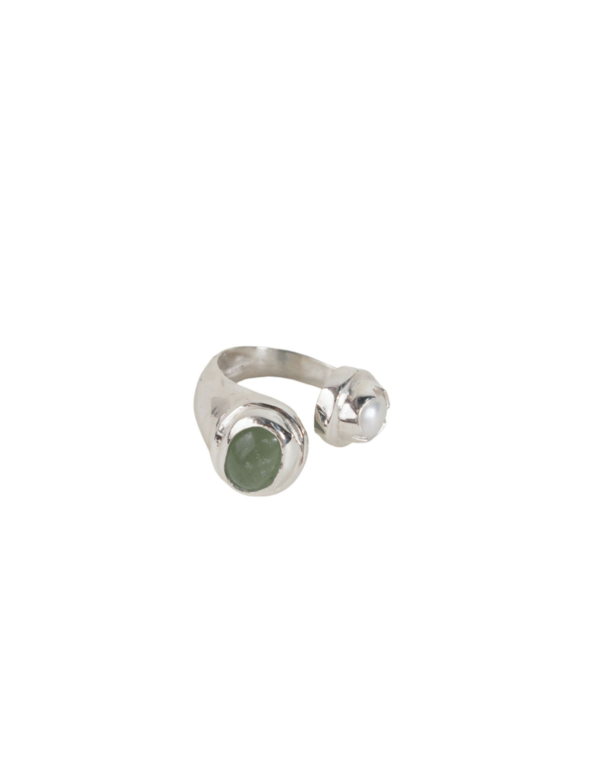 Anillo Lado Revés Crisoprasa