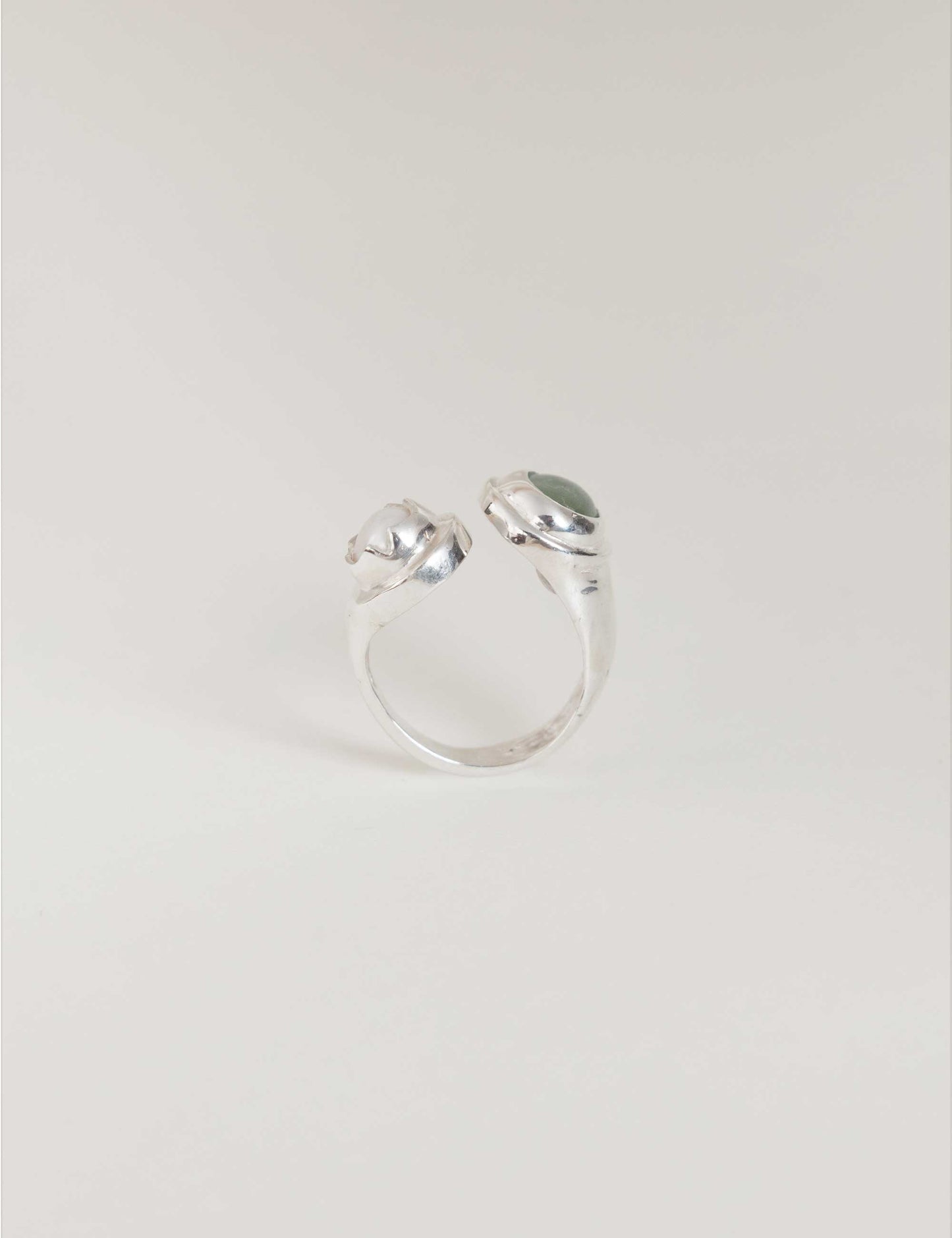 Anillo Lado Revés Crisoprasa