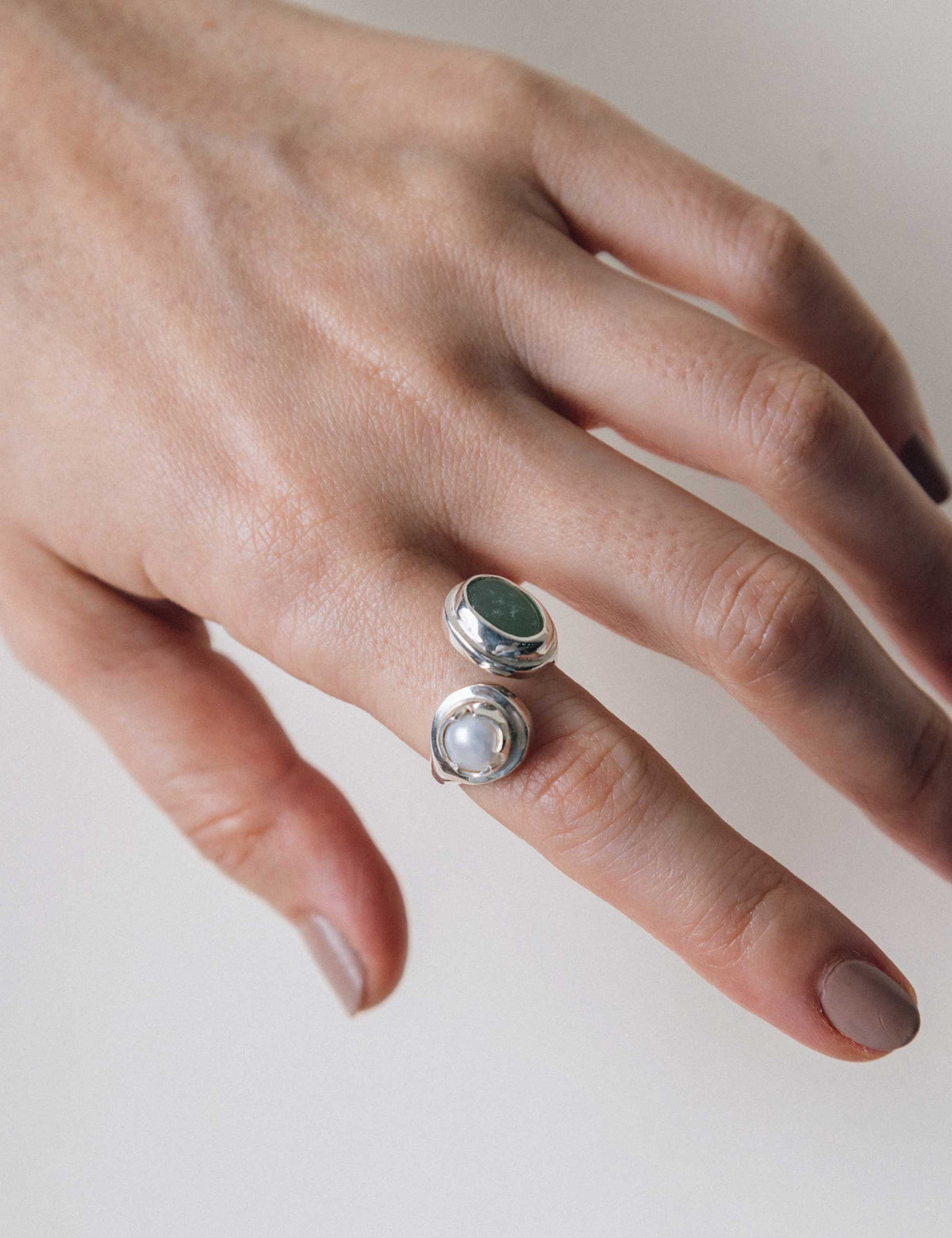 Anillo Lado Revés Crisoprasa