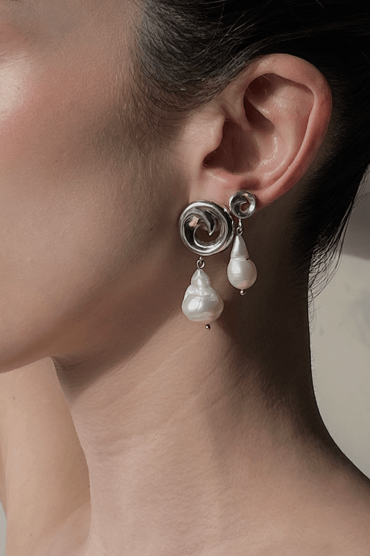 Aretes Rollitos Midi Perla