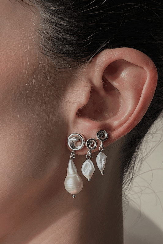 Aretes Rollitos Mini Perla